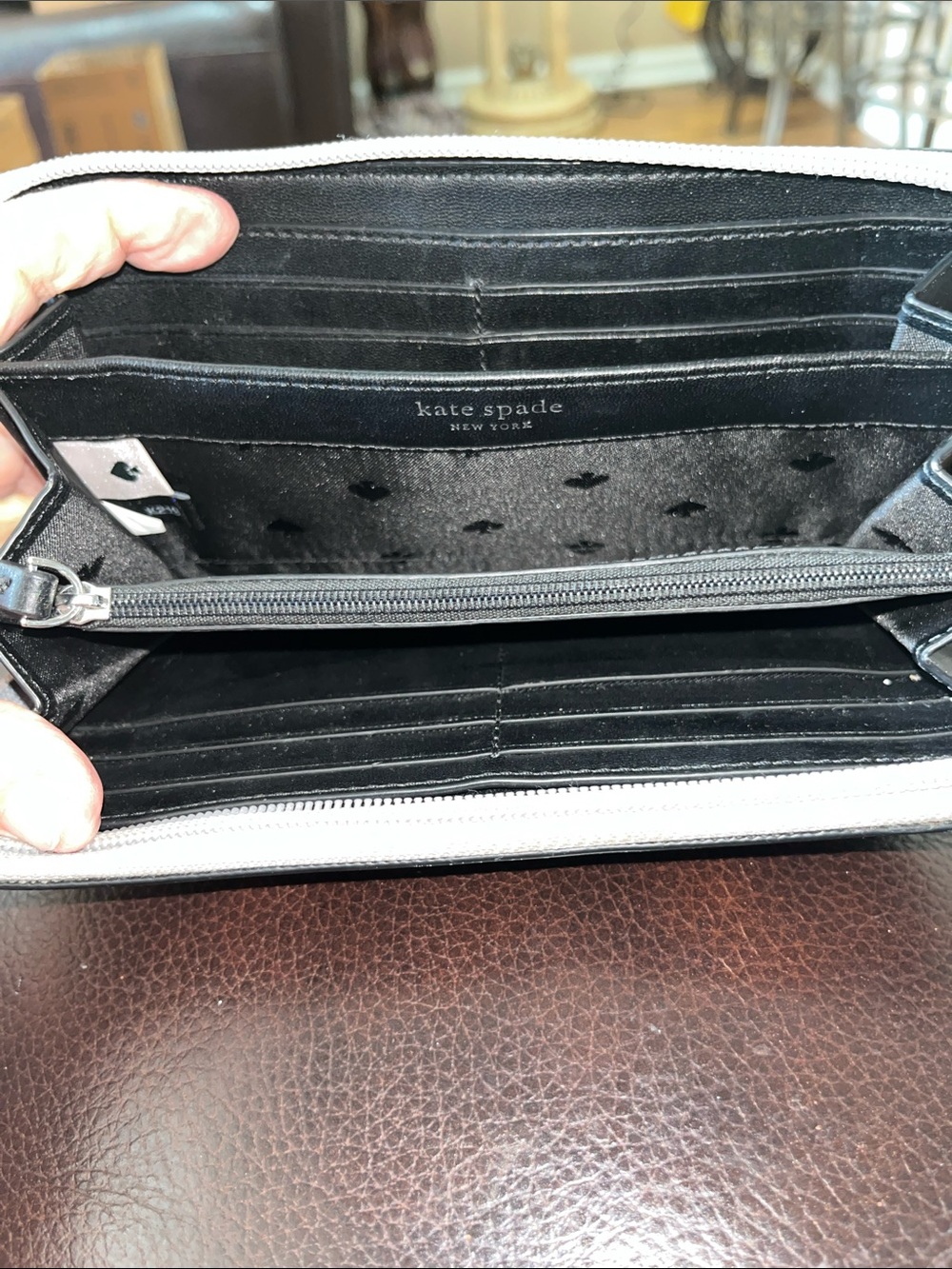 Kate Spade Leather Metallic Silver Wallet - Picture 3 of 3